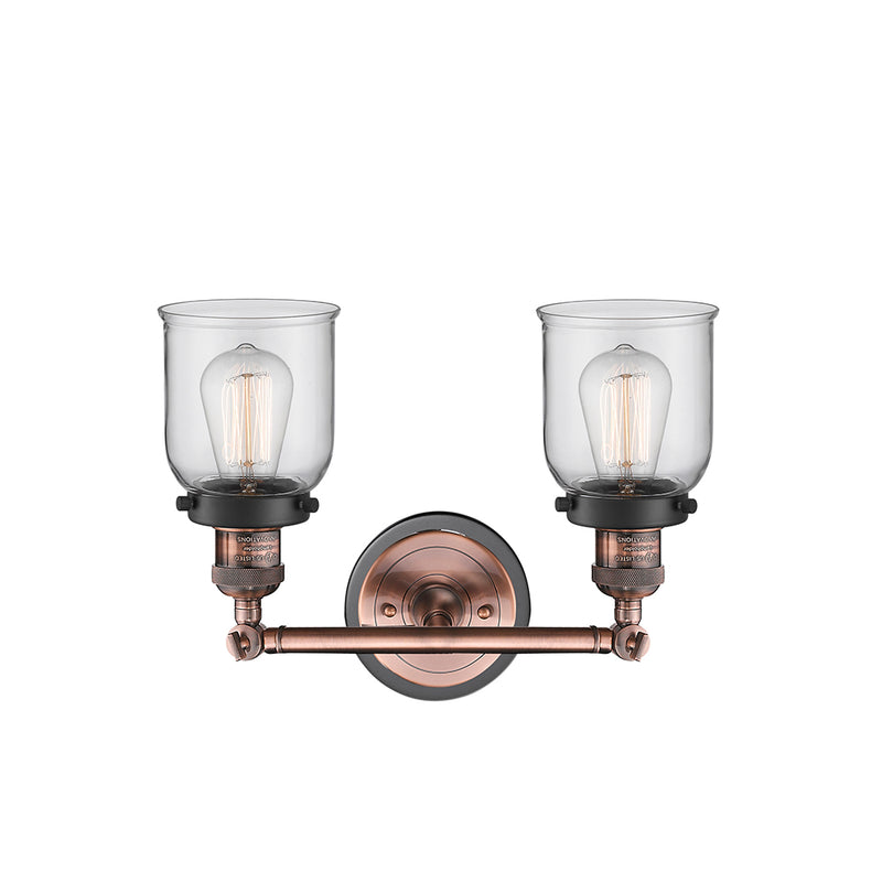 Innovations Lighting Small Bell 2 Light Bath Vanity Light Part Of The Franklin Restoration Collection 208BP-ACBK-G52