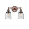 Bell Bath Vanity Light shown in the Antique Copper finish with a Seedy shade