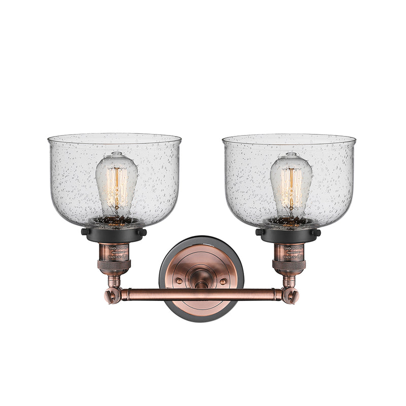 Innovations Lighting Large Bell 2 Light Bath Vanity Light Part Of The Franklin Restoration Collection 208BP-ACBK-G74