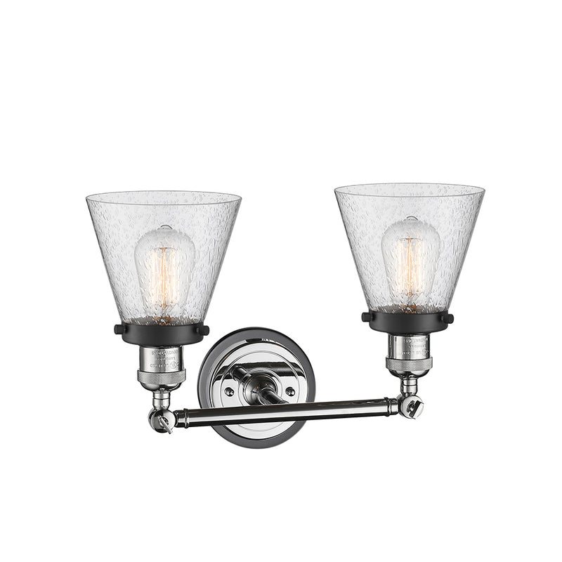 Innovations Lighting Small Cone 2 Light Bath Vanity Light Part Of The Franklin Restoration Collection 208BP-PCBK-G64