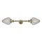 Geneseo Bath Vanity Light shown in the Antique Brass finish with a Clear Crackled shade