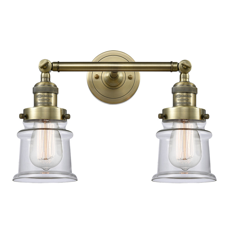 Innovations Lighting Small Canton 2 Light Bath Vanity Light Part Of The Franklin Restoration Collection 208L-AB-G182S