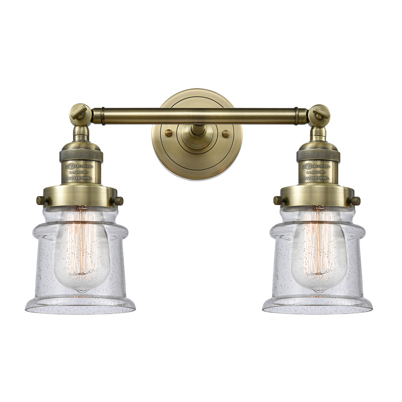 Innovations Lighting Small Canton 2 Light Bath Vanity Light Part Of The Franklin Restoration Collection 208L-AB-G184S