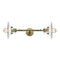 Halophane Bath Vanity Light shown in the Antique Brass finish with a Matte White Halophane shade