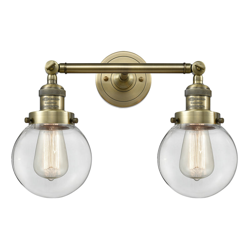 Innovations Lighting Beacon 2 Light 6" Bath Vanity Light 208L-AB-G202-6