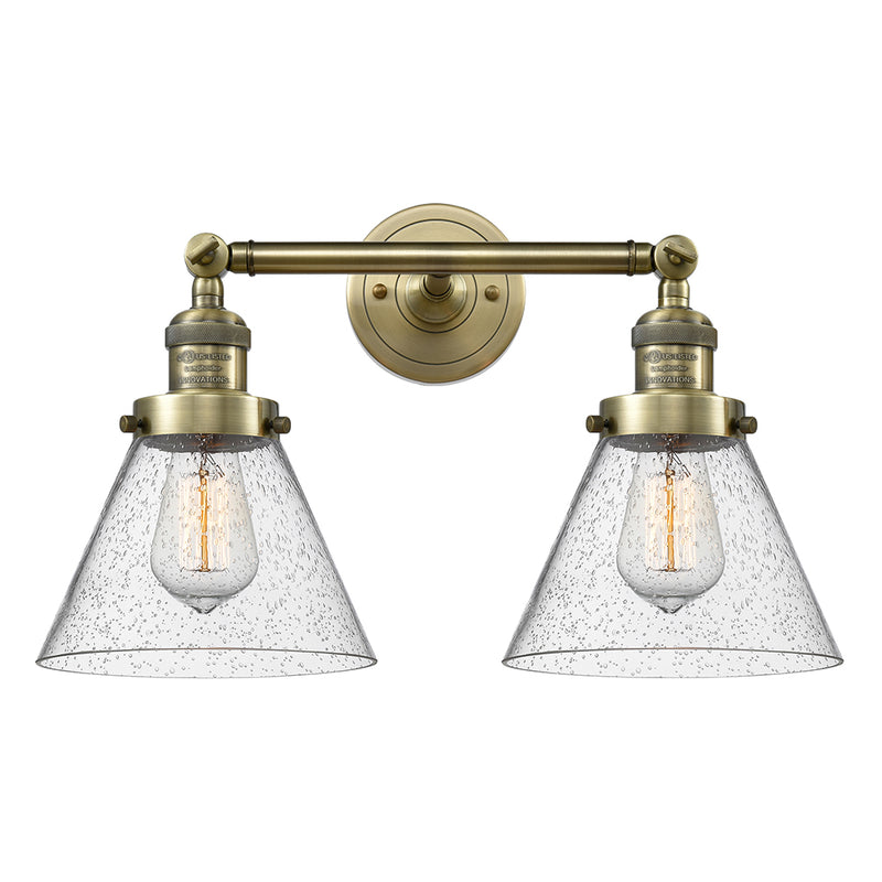 Innovations Lighting Large Cone 2 Light Bath Vanity Light Part Of The Franklin Restoration Collection 208L-AB-G44-LED