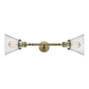 Cone Bath Vanity Light shown in the Antique Brass finish with a Seedy shade