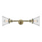 Cone Bath Vanity Light shown in the Antique Brass finish with a Seedy shade