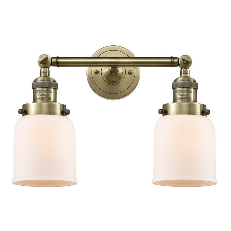 Innovations Lighting Small Bell 2 Light Bath Vanity Light Part Of The Franklin Restoration Collection 208L-AB-G51
