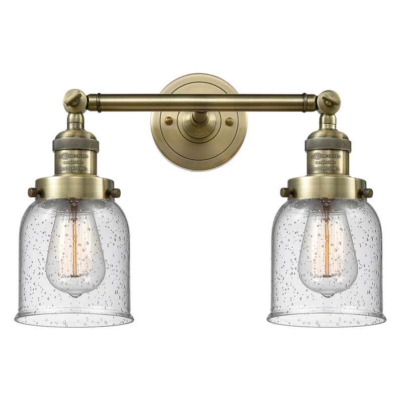 Innovations Lighting Small Bell 2 Light Bath Vanity Light Part Of The Franklin Restoration Collection 208L-AB-G54