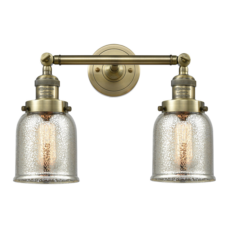 Innovations Lighting Small Bell 2 Light Bath Vanity Light Part Of The Franklin Restoration Collection 208L-AB-G58