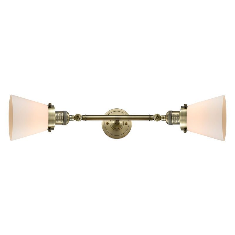 Innovations Lighting Small Cone 2 Light Bath Vanity Light Part Of The Franklin Restoration Collection 208L-AB-G61