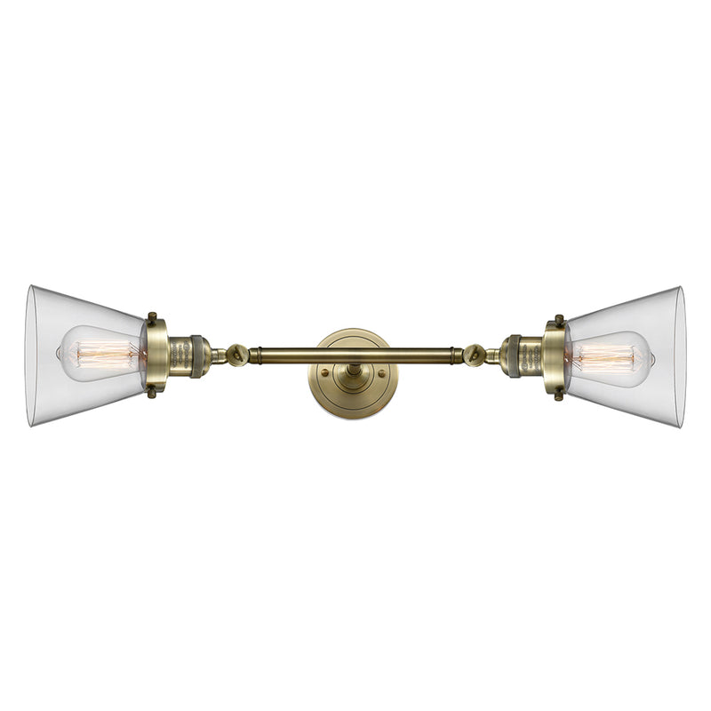 Innovations Lighting Small Cone 2 Light Bath Vanity Light Part Of The Franklin Restoration Collection 208L-AB-G62