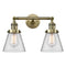 Innovations Lighting Small Cone 2 Light Bath Vanity Light Part Of The Franklin Restoration Collection 208L-AB-G62