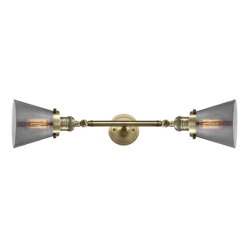 Innovations Lighting Small Cone 2 Light Bath Vanity Light Part Of The Franklin Restoration Collection 208L-AB-G63