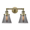 Innovations Lighting Small Cone 2 Light Bath Vanity Light Part Of The Franklin Restoration Collection 208L-AB-G63