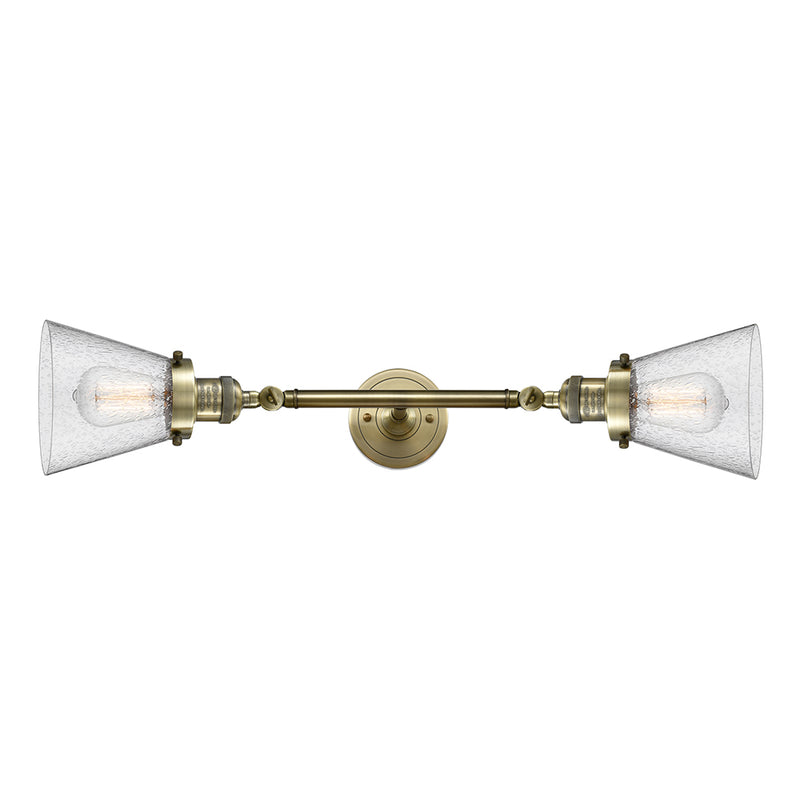 Innovations Lighting Small Cone 2 Light Bath Vanity Light Part Of The Franklin Restoration Collection 208L-AB-G64