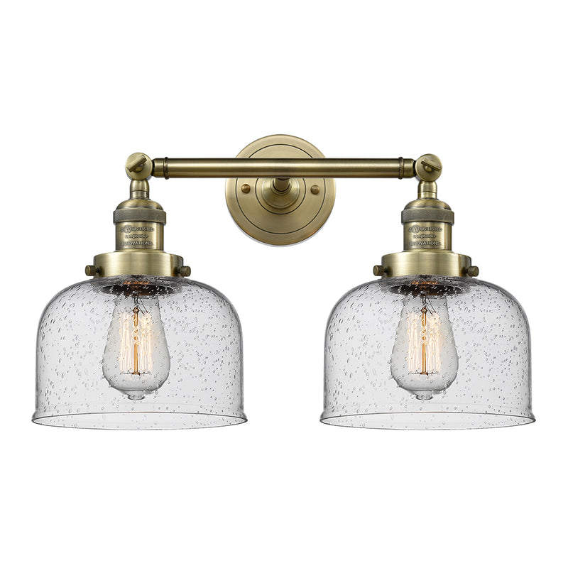 Innovations Lighting Large Bell 2 Light Bath Vanity Light Part Of The Franklin Restoration Collection 208L-AB-G74