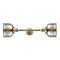 Bell Bath Vanity Light shown in the Antique Brass finish with a Silver Plated Mercury shade