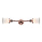Canton Bath Vanity Light shown in the Antique Copper finish with a Matte White shade