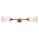 Canton Bath Vanity Light shown in the Antique Copper finish with a Matte White shade