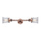Canton Bath Vanity Light shown in the Antique Copper finish with a Clear shade