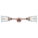 Canton Bath Vanity Light shown in the Antique Copper finish with a Clear shade