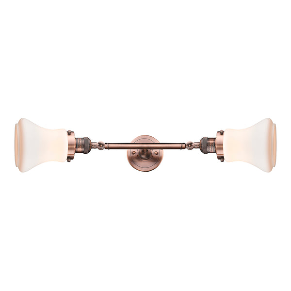 Bellmont Bath Vanity Light shown in the Antique Copper finish with a Matte White shade
