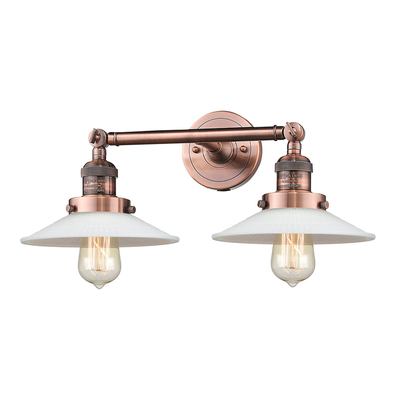 Innovations Lighting Halophane 2 Light Bath Vanity Light Part Of The Franklin Restoration Collection 208L-AC-G1-LED