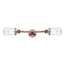 Dover Bath Vanity Light shown in the Antique Copper finish with a Seedy shade