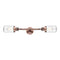 Dover Bath Vanity Light shown in the Antique Copper finish with a Seedy shade