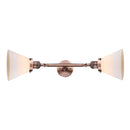 Cone Bath Vanity Light shown in the Antique Copper finish with a Matte White shade