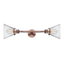 Cone Bath Vanity Light shown in the Antique Copper finish with a Clear shade