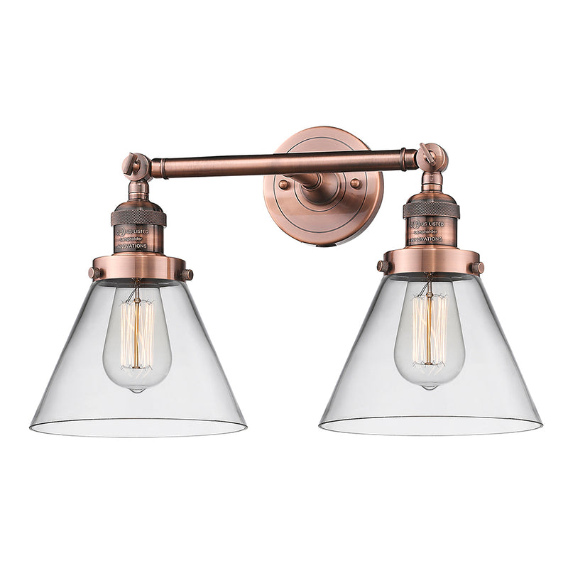 Innovations Lighting Large Cone 2 Light Bath Vanity Light Part Of The Franklin Restoration Collection 208L-AC-G42
