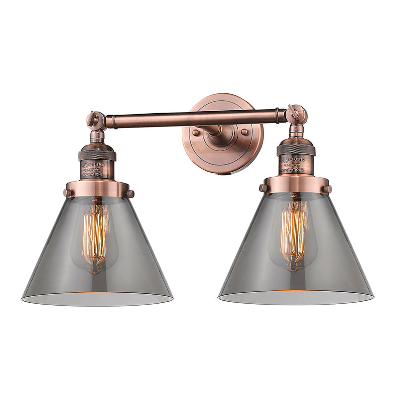 Innovations Lighting Large Cone 2 Light Bath Vanity Light Part Of The Franklin Restoration Collection 208L-AC-G43