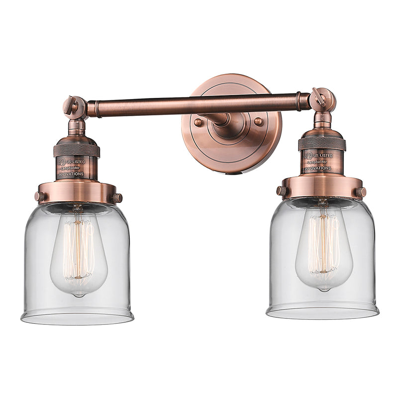 Innovations Lighting Small Bell 2 Light Bath Vanity Light Part Of The Franklin Restoration Collection 208L-AC-G52