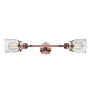 Bell Bath Vanity Light shown in the Antique Copper finish with a Seedy shade