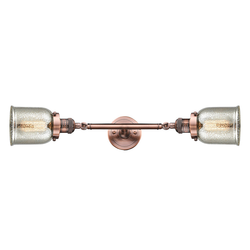 Bell Bath Vanity Light shown in the Antique Copper finish with a Silver Plated Mercury shade
