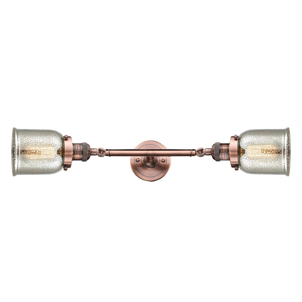 Bell Bath Vanity Light shown in the Antique Copper finish with a Silver Plated Mercury shade