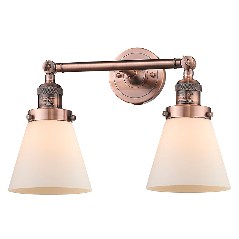 Innovations Lighting Small Cone 2 Light Bath Vanity Light Part Of The Franklin Restoration Collection 208L-AC-G61-LED