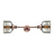Bell Bath Vanity Light shown in the Antique Copper finish with a Silver Plated Mercury shade