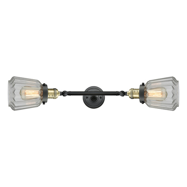 Chatham Bath Vanity Light shown in the Black Antique Brass finish with a Clear shade