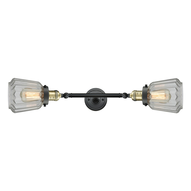 Chatham Bath Vanity Light shown in the Black Antique Brass finish with a Clear shade