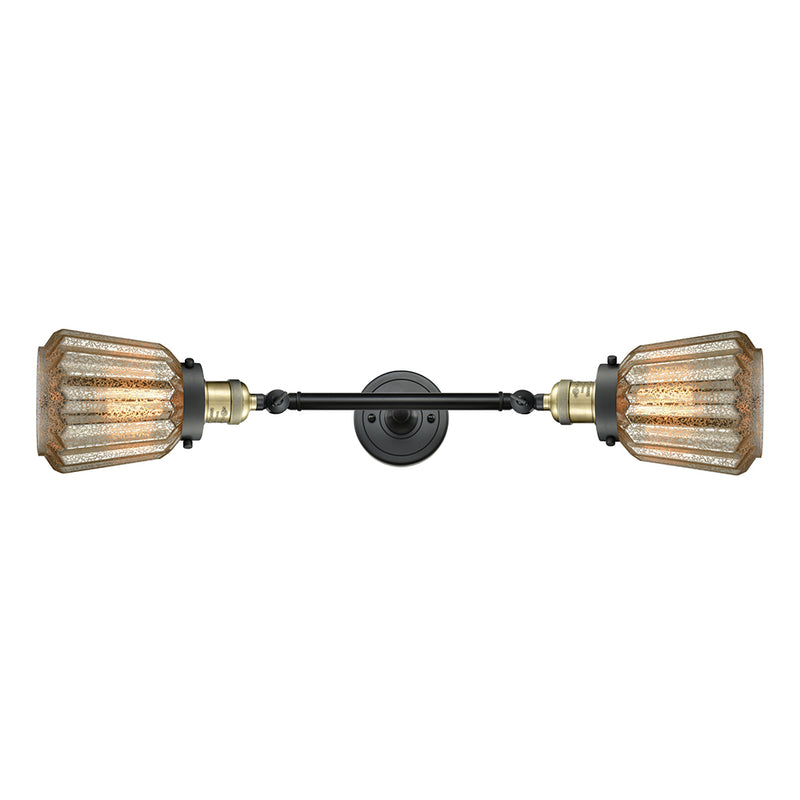 Chatham Bath Vanity Light shown in the Black Antique Brass finish with a Mercury shade