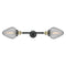 Geneseo Bath Vanity Light shown in the Black Antique Brass finish with a Clear Crackled shade