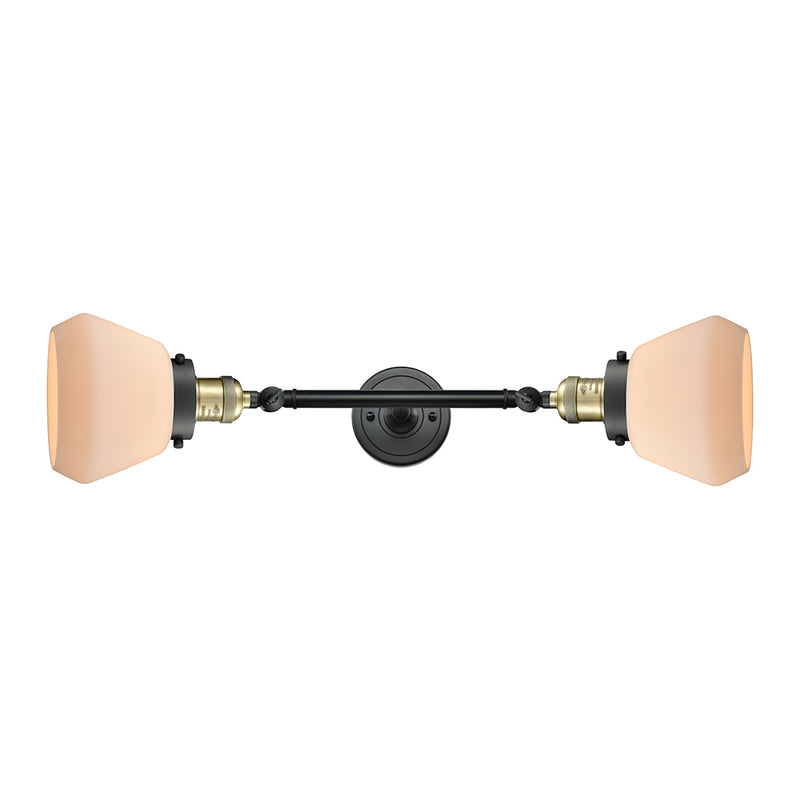 Fulton Bath Vanity Light shown in the Black Antique Brass finish with a Matte White shade