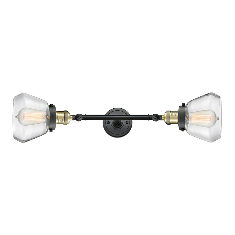 Fulton Bath Vanity Light shown in the Black Antique Brass finish with a Clear shade