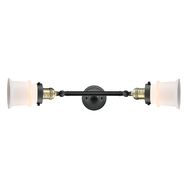 Canton Bath Vanity Light shown in the Black Antique Brass finish with a Matte White shade