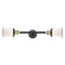 Canton Bath Vanity Light shown in the Black Antique Brass finish with a Matte White shade