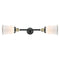 Canton Bath Vanity Light shown in the Black Antique Brass finish with a Matte White shade